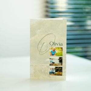 RB 830 - Rouwbrief met vijver en foto's