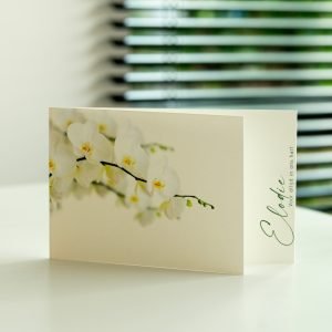 RBL 004 - Rouwbrief drieluik met flapje en orchidee