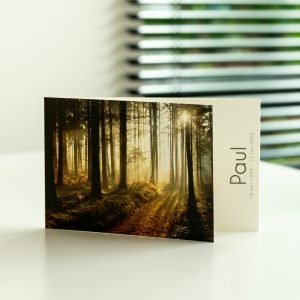 RBL 003 - Rouwbrief drieluik met flapje en bos