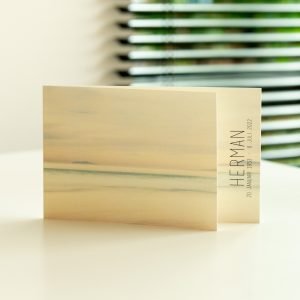 RBL 006 - Rouwbrief drieluik met flapje en zee