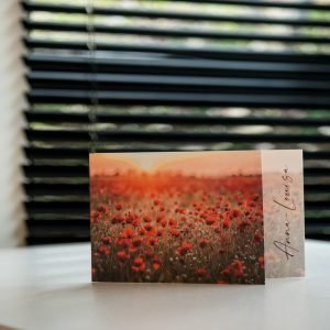 RBL 007 - Rouwbrief drieluik met flapje en klaprozen