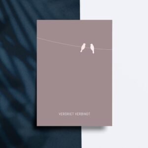 Troostkaart - Verdriet-verbindt-rose