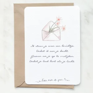 Wenskaart Vers Van De Pers - leuk als je lacht