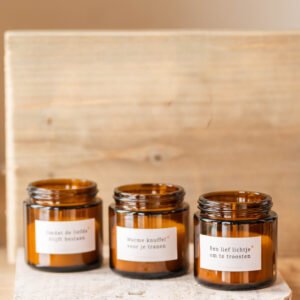 Geurkaarsje ‘Lichtje om te troosten’ / 3 designs
